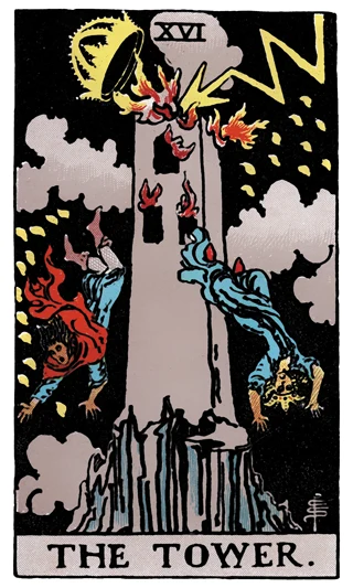 The Tower — Rider-Waite-Smith (RWS) tarot card