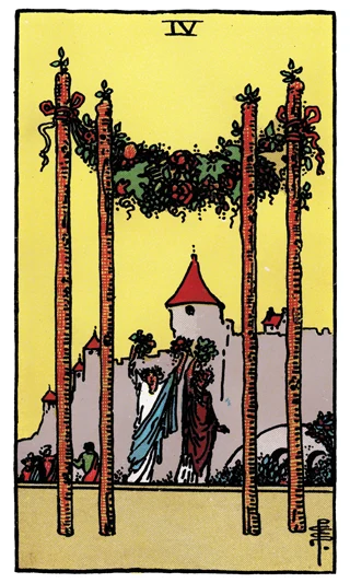 4 of Wands — Rider-Waite-Smith (RWS) tarot card