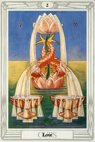 2 of Cups — Thoth Tarot tarot card