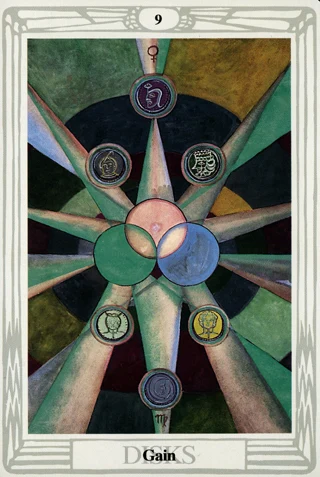 9 of Disks — Thoth Tarot tarot card