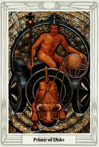 Prince of Disks — Thoth Tarot tarot card