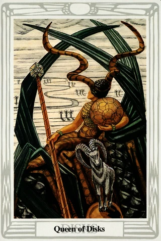Queen of Disks — Thoth Tarot tarot card