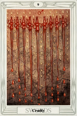 9 of Swords — Thoth Tarot tarot card