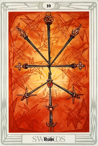 10 of Swords — Thoth Tarot tarot card
