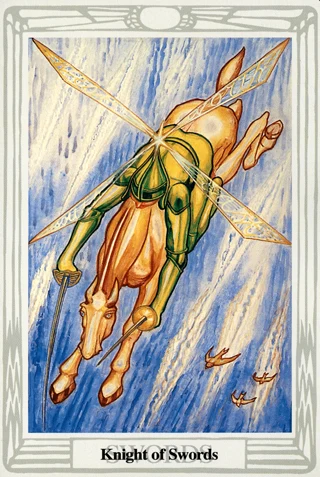 Knight of Swords — Thoth Tarot tarot card