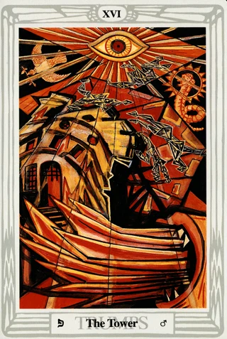 The Tower — Thoth Tarot tarot card