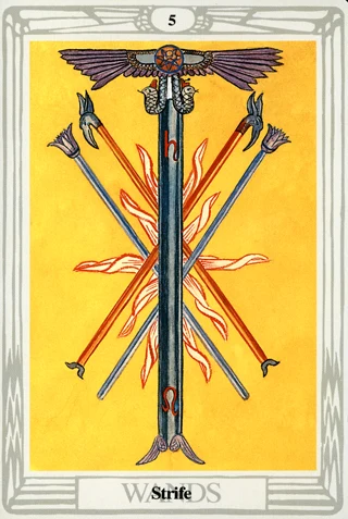 5 of Wands — Thoth Tarot tarot card