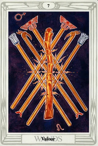 7 of Wands — Thoth Tarot tarot card