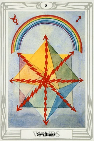 8 of Wands — Thoth Tarot tarot card