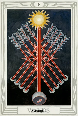 9 of Wands — Thoth Tarot tarot card