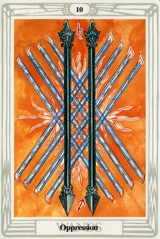 10 of Wands — Thoth Tarot tarot card