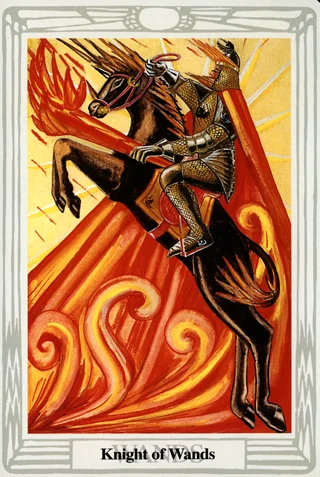 Knight of Wands — Thoth Tarot tarot card